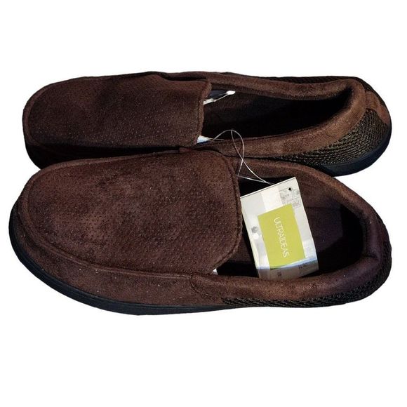 ULTRAIDEAS Men’s Comfy Memory Foam Moccasin Slippers Breathable Mesh Suede Terry - Picture 6 of 8